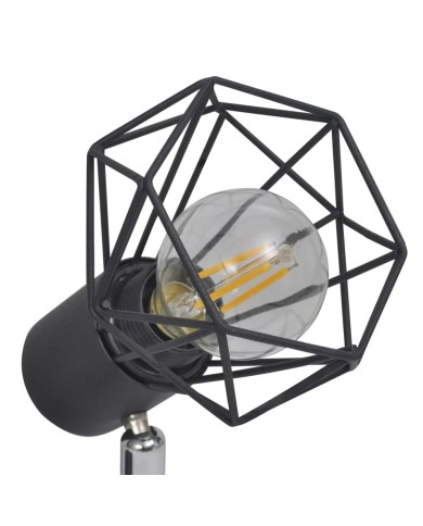 Projecteur Style industriel Noir avec 2 ampoules à filament LED