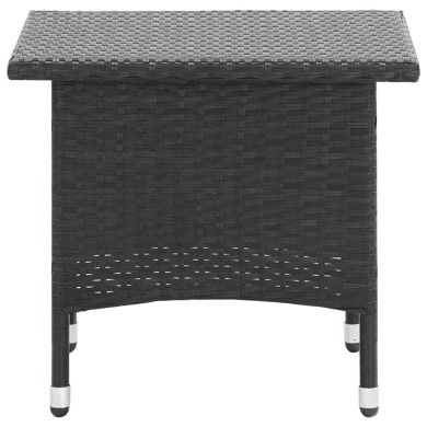 Table à thé Noir 50x50x47 cm Résine tressée