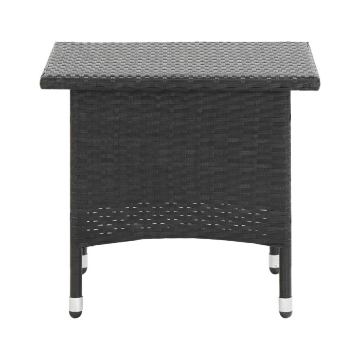 Table à thé Noir 50x50x47 cm Résine tressée