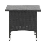 Table à thé Noir 50x50x47 cm Résine tressée
