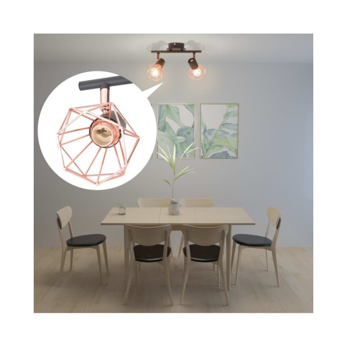 Plafonnier avec 2 ampoules LED à filament 8 W 