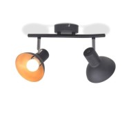 Plafonnier pour 2 ampoules E27 Noir et doré
