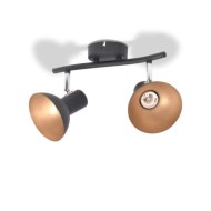 Plafonnier pour 2 ampoules E27 Noir et doré