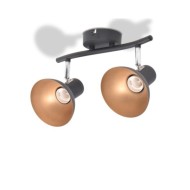 Plafonnier pour 2 ampoules E27 Noir et doré