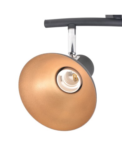 Plafonnier pour 2 ampoules E27 Noir et doré