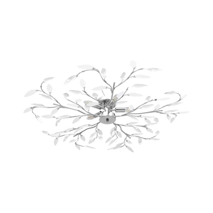 Plafonnier à bras feuille en cristal acrylique 5 ampoules E14
