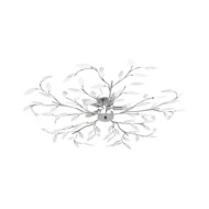 Plafonnier à bras feuille en cristal acrylique 5 ampoules E14