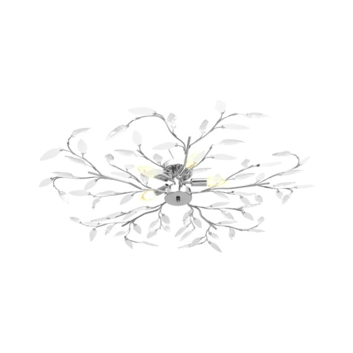 Plafonnier à bras feuille en cristal acrylique 5 ampoules E14