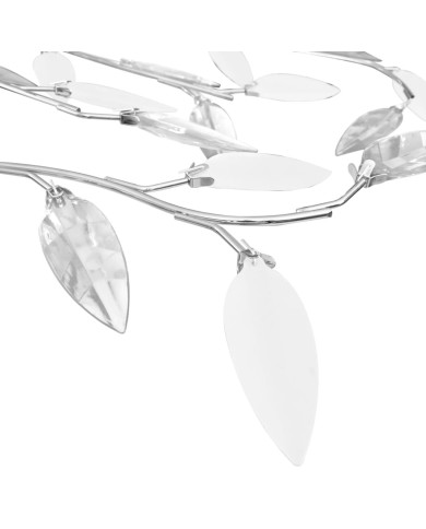 Plafonnier à bras feuille en cristal acrylique 5 ampoules E14