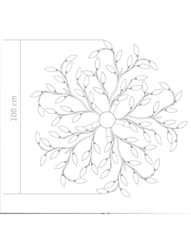 Plafonnier à bras feuille en cristal acrylique 5 ampoules E14