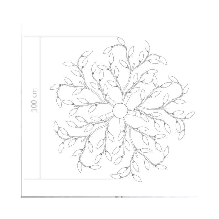 Plafonnier à bras feuille en cristal acrylique 5 ampoules E14