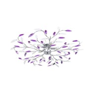 Plafonnier à bras feuille en cristal acrylique 5 ampoules E14 