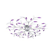 Plafonnier à bras feuille en cristal acrylique 5 ampoules E14 