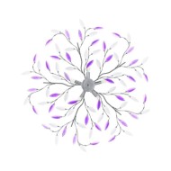 Plafonnier à bras feuille en cristal acrylique 5 ampoules E14 