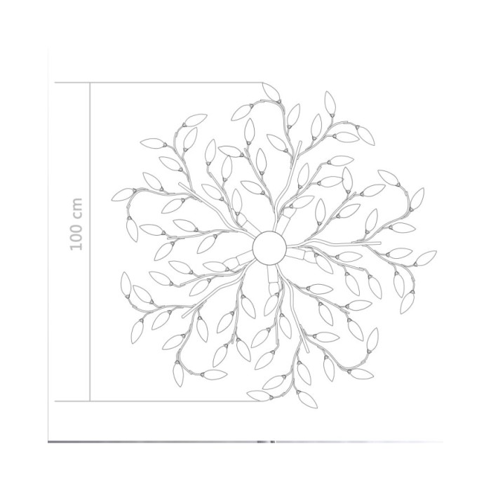 Plafonnier à bras feuille en cristal acrylique 5 ampoules E14 