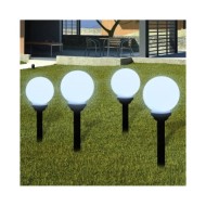 Lampes d'allée à LED 4 pcs 15 cm avec piquet de sol