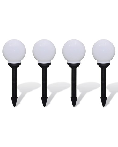 Lampes d'allée à LED 4 pcs 15 cm avec piquet de sol