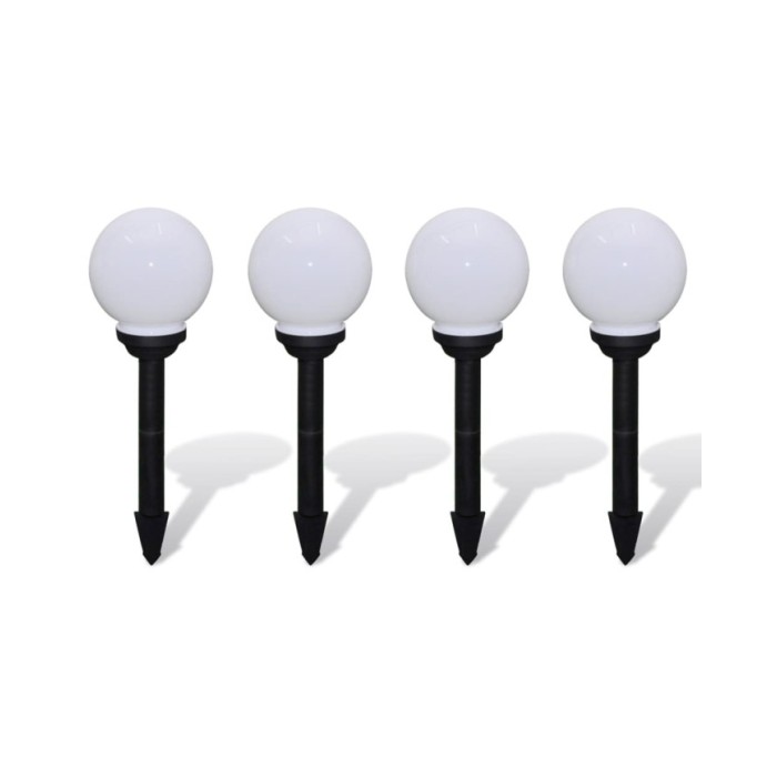 Lampes d'allée à LED 4 pcs 15 cm avec piquet de sol