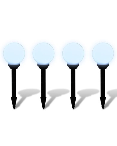 Lampes d'allée à LED 4 pcs 15 cm avec piquet de sol