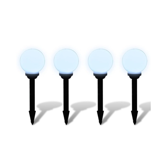 Lampes d'allée à LED 4 pcs 15 cm avec piquet de sol