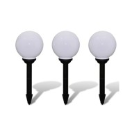 Lampes d'allée à LED 3 pcs 20 cm avec piquet de sol