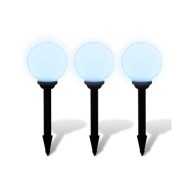Lampes d'allée à LED 3 pcs 20 cm avec piquet de sol
