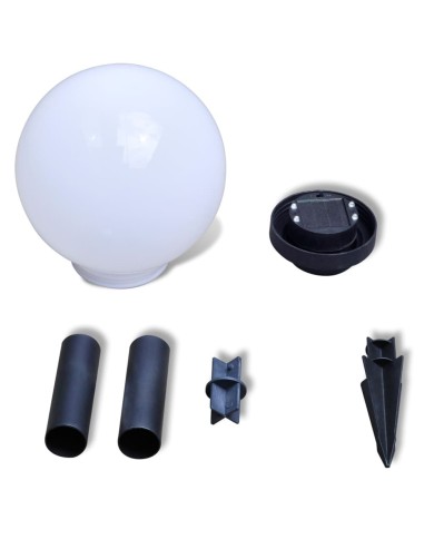 Lampes d'allée à LED 3 pcs 20 cm avec piquet de sol