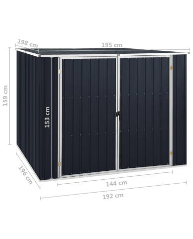 Abri de jardin Anthracite 195x198x159 cm Acier galvanisé