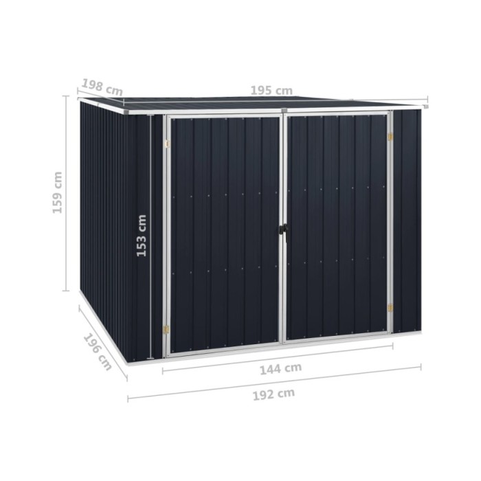 Abri de jardin Anthracite 195x198x159 cm Acier galvanisé