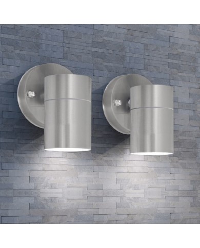 Applique murale LED d'extérieur 2 pcs Acier inoxydable vers le bas