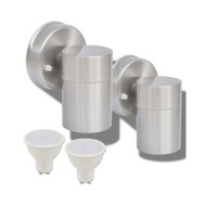 Applique murale LED d'extérieur 2 pcs Acier inoxydable vers le bas