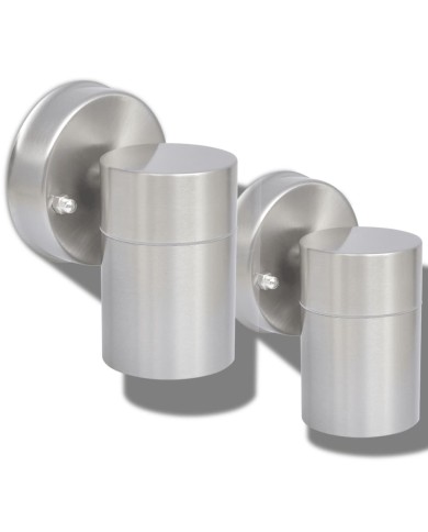 Applique murale LED d'extérieur 2 pcs Acier inoxydable vers le bas