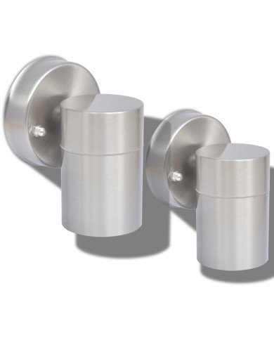 Applique murale d'extérieur 2 pcs Acier inoxydable vers le bas