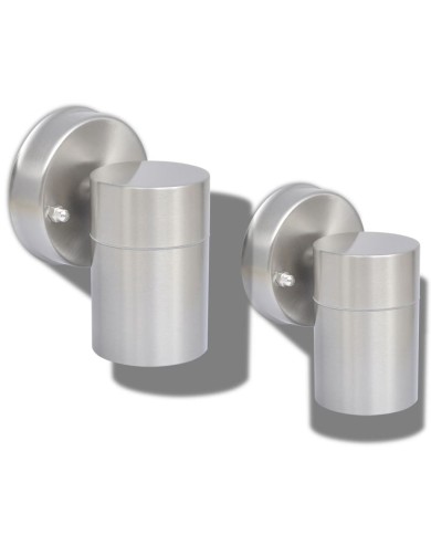 Applique murale d'extérieur 2 pcs Acier inoxydable vers le bas