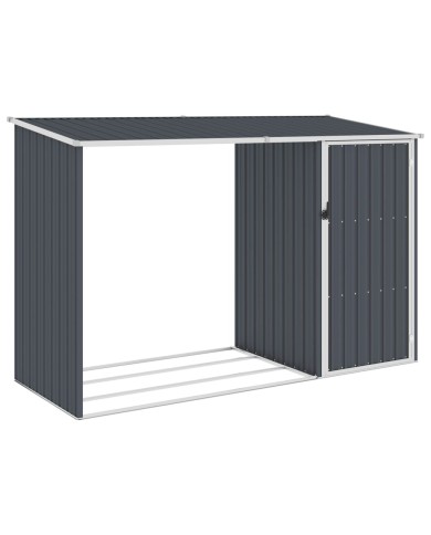 Abri à bois de jardin Anthracite 245x98x159 cm Acier galvanisé