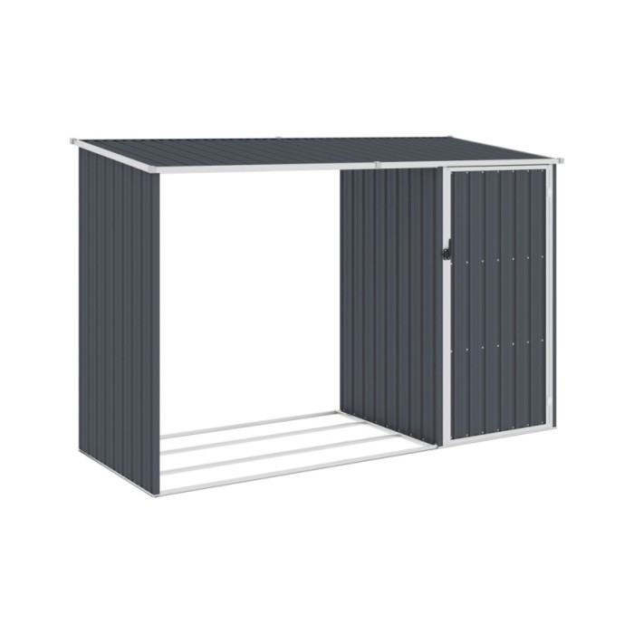 Abri à bois de jardin Anthracite 245x98x159 cm Acier galvanisé