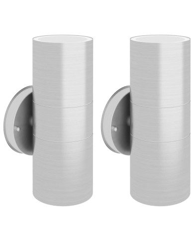 Applique murale d'extérieur 2 pcs Acier inoxydable vers le bas/haut