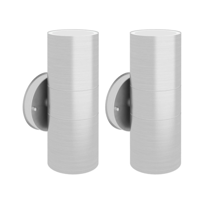 Applique murale d'extérieur 2 pcs Acier inoxydable vers le bas/haut
