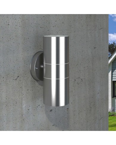 Applique murale d'extérieur 2 pcs Acier inoxydable vers le bas/haut