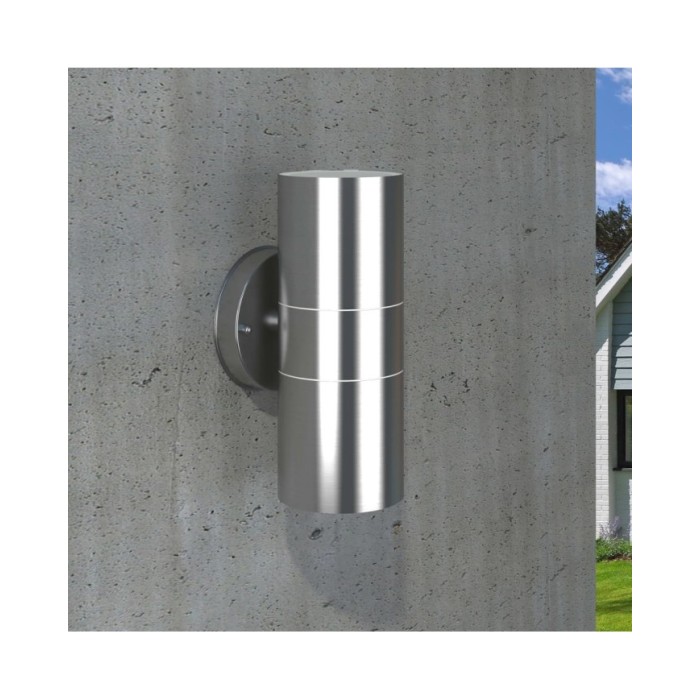 Applique murale d'extérieur 2 pcs Acier inoxydable vers le bas/haut