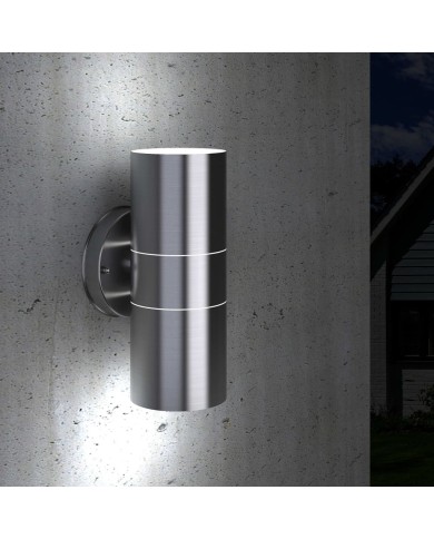 Applique murale d'extérieur 2 pcs Acier inoxydable vers le bas/haut