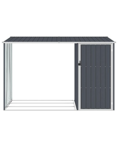Abri à bois de jardin Anthracite 245x98x159 cm Acier galvanisé
