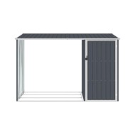 Abri à bois de jardin Anthracite 245x98x159 cm Acier galvanisé