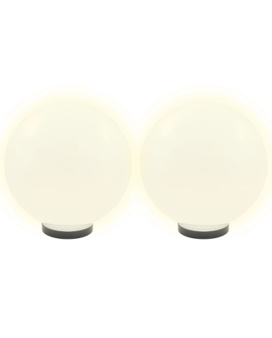 Lampe à LED sous forme de boule 2 pcs Sphérique 30 cm PMMA 