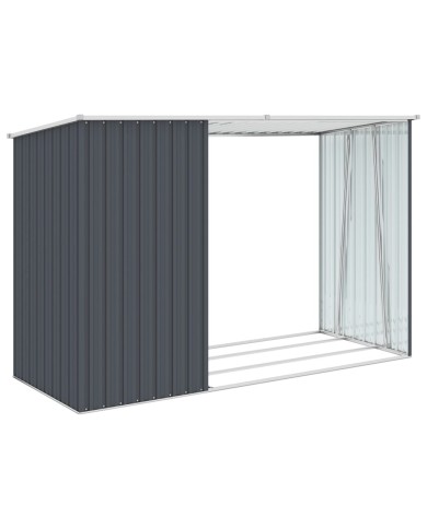 Abri à bois de jardin Anthracite 245x98x159 cm Acier galvanisé