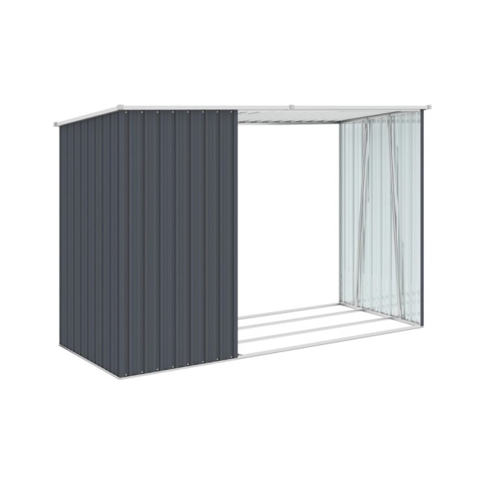Abri à bois de jardin Anthracite 245x98x159 cm Acier galvanisé