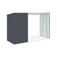 Abri à bois de jardin Anthracite 245x98x159 cm Acier galvanisé