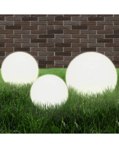 Jeu de lampe boule à LED 3 pcs PMMA sphérique 20/30/40 cm