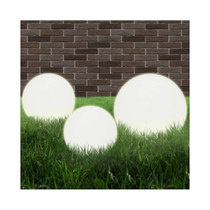 Jeu de lampe boule à LED 3 pcs PMMA sphérique 20/30/40 cm