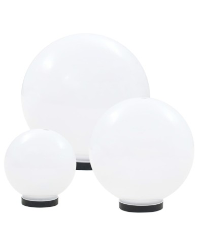 Jeu de lampe boule à LED 3 pcs PMMA sphérique 20/30/40 cm
